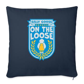 oie en liberté - Housse de coussin décorative 45 x 45 cm - bleu marine - Devant