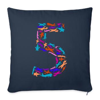 Birthday Boy 5 Years Airplane Airplanes - Sofa pillowcase 17,3'' x 17,3'' (45 x 45 cm) - navy - Front