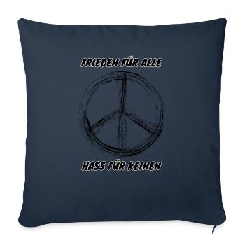 Manifestation : Paix pour tous, haine pour le n°1 des anti-AFD - Housse de coussin décorative 45 x 45 cm - bleu marine - Devant