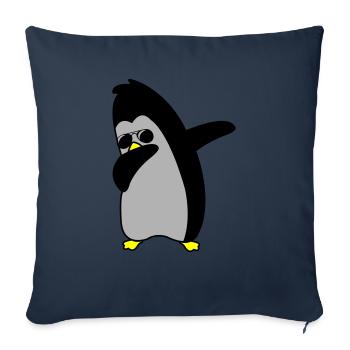 Pingouin Dabbing 02 - Housse de coussin décorative 45 x 45 cm - bleu marine - Devant