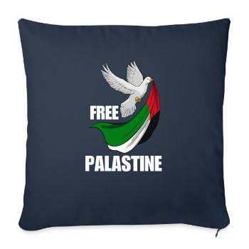 Free Palestine Design – Déclaration pour la paix - Housse de coussin décorative 45 x 45 cm - bleu marine - Devant
