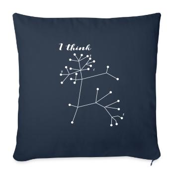 Darwin Arbre des sciences de la vie Biologie - Housse de coussin décorative 45 x 45 cm - bleu marine - Devant