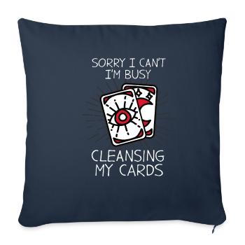 Tarot cartes Devins Cartes Poser - Housse de coussin décorative 45 x 45 cm - bleu marine - Devant