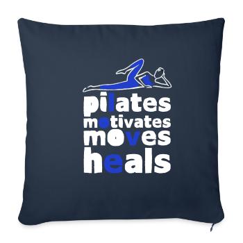 Pilates motive les mouvements guérit 2 - Housse de coussin décorative 45 x 45 cm - bleu marine - Devant