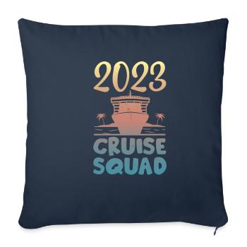 Croisières en famille - Housse de coussin décorative 45 x 45 cm - bleu marine - Devant