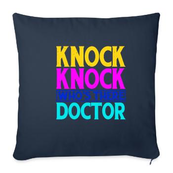 Knock Knock Who’s There Docteur 13 - Housse de coussin décorative 45 x 45 cm - bleu marine - Devant