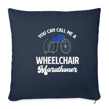 Vous pouvez m’appeler un marathonien en fauteuil roulant avec - Housse de coussin décorative 45 x 45 cm - bleu marine - Devant