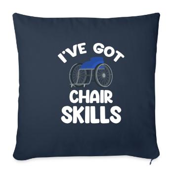 J’ai des compétences de chaise drôle paralympique - Housse de coussin décorative 45 x 45 cm - bleu marine - Devant
