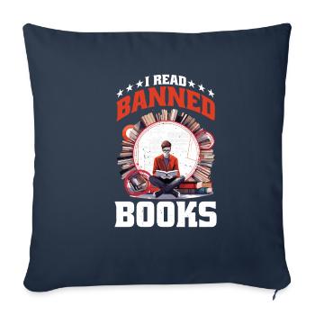 I Read Banned Books 82 - Sofa pillowcase 17,3'' x 17,3'' (45 x 45 cm) - navy - Front