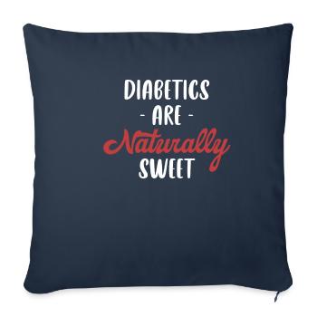 Les diabétiques sont naturellement sucrés - Housse de coussin décorative 45 x 45 cm - bleu marine - Devant