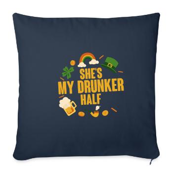 Elle est ma moitié ivre 2 - Housse de coussin décorative 45 x 45 cm - bleu marine - Devant