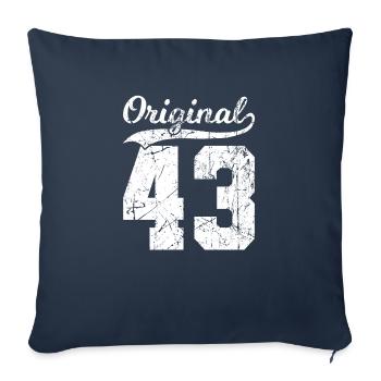 43 Original 81 Ans Homme Femme Anniversaire - Housse de coussin décorative 45 x 45 cm - bleu marine - Devant