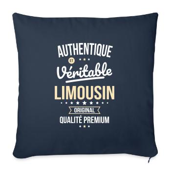 Authentique et véritable Limousin - Original - Housse de coussin décorative 45 x 45 cm - bleu marine - Devant