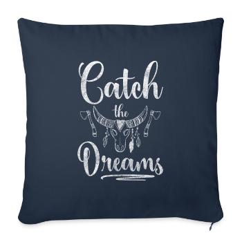 Rêves Souhaits Ésotérisme Sommeil - Housse de coussin décorative 45 x 45 cm - bleu marine - Devant