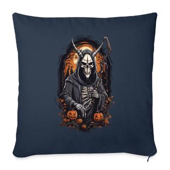 Demonic Grim Reaper Skull Halloween Design - Sofa pillowcase 17,3'' x 17,3'' (45 x 45 cm) - navy - Front