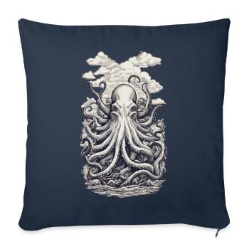 Octopus Fisherman Deep Sea Marine Design - Sofa pillowcase 17,3'' x 17,3'' (45 x 45 cm) - navy - Front