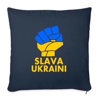 Slava ukraini - Housse de coussin décorative 45 x 45 cm - bleu marine - Devant