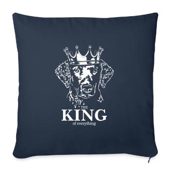 Curly Coated Retriever King everything Wilsigns - Sofa pillowcase 17,3'' x 17,3'' (45 x 45 cm) - navy - Front