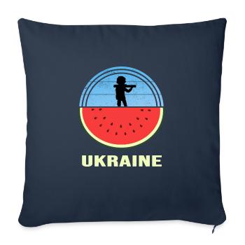 Kherson UKRAINE Oblast de Kherson Pastèque - Housse de coussin décorative 45 x 45 cm - bleu marine - Devant