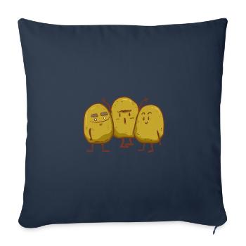 Amis de pommes de terre pour les meilleures amies et amies - Housse de coussin décorative 45 x 45 cm - bleu marine - Devant