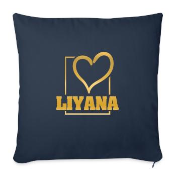 Nom de femme pour Liyana Wife Nom de jeune fille - Housse de coussin décorative 45 x 45 cm - bleu marine - Devant