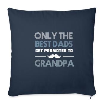 Père grand-père grand-père meilleur père Bart naissance petit-fils - Housse de coussin décorative 45 x 45 cm - bleu marine - Devant