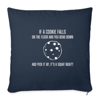 Cookie Squat Foodie et Lustig Geschenk - Housse de coussin décorative 45 x 45 cm - bleu marine - Devant
