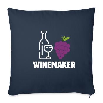 Winemaker Alcoholic Winery Profession Pacemaker Winer - Sofa pillowcase 17,3'' x 17,3'' (45 x 45 cm) - navy - Front