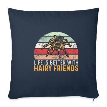 Hairy Friends Friendly Guy Gift - Sofa pillowcase 17,3'' x 17,3'' (45 x 45 cm) - navy - Front