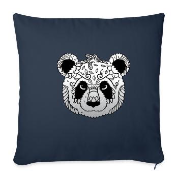 Mandala Panda Maler Geschenk - Sofakissenbezug 45 x 45 cm - Navy - Vorne