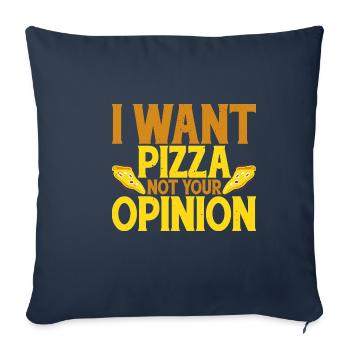 Je veux une pizza pas votre avis 2 - Housse de coussin décorative 45 x 45 cm - bleu marine - Devant
