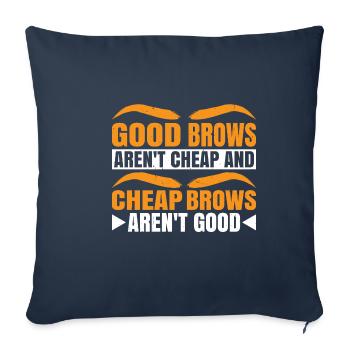 Les sourcils bon marché ne sont pas bons 3 - Housse de coussin décorative 45 x 45 cm - bleu marine - Devant