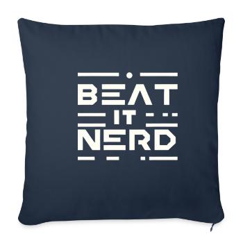 Battez-le Nerd 16 - Housse de coussin décorative 45 x 45 cm - bleu marine - Devant