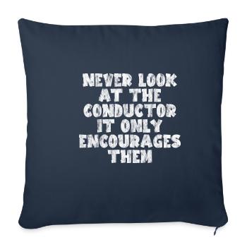 Ne jamais regarder le chef d’orchestre Il les encourage 3 - Housse de coussin décorative 45 x 45 cm - bleu marine - Devant