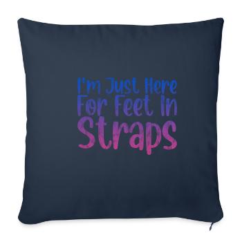 Je suis juste là pour les pieds dans les sangles 3 - Housse de coussin décorative 45 x 45 cm - bleu marine - Devant