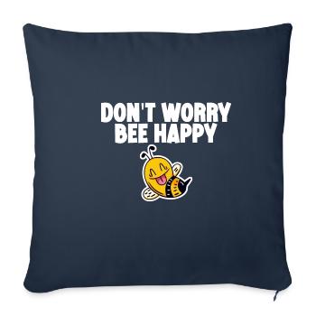 Don't Worry Bee Happy 4 - Sofa pillowcase 17,3'' x 17,3'' (45 x 45 cm) - navy - Front