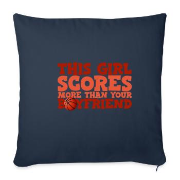 This Girl Scores More Than Your Boyfriend 2 - Sofa pillowcase 17,3'' x 17,3'' (45 x 45 cm) - navy - Front