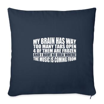 Mon cerveau a beaucoup trop d’onglets ouverts 8 - Housse de coussin décorative 45 x 45 cm - bleu marine - Devant