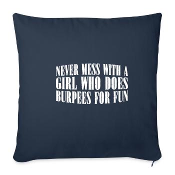 Ne Jouez Jamais Avec Une Fille Qui Fait Des Burpees Pour Le Plaisir 8 - Housse de coussin décorative 45 x 45 cm - bleu marine - Devant