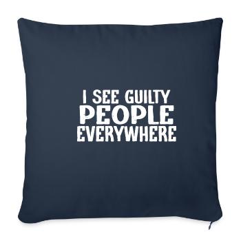 Je vois des coupables partout 3 - Housse de coussin décorative 45 x 45 cm - bleu marine - Devant