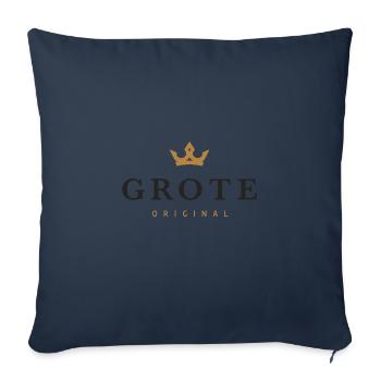 Logo original de la famille Grote - Housse de coussin décorative 45 x 45 cm - bleu marine - Devant