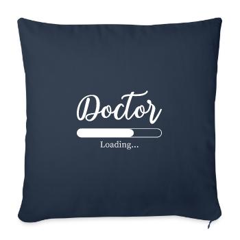Docteur Docteur Étudiant en médecine Étudiant en médecine Docteur - Housse de coussin décorative 45 x 45 cm - bleu marine - Devant
