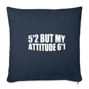 5'2 Mais mon attitude 6'1 8 - Housse de coussin décorative 45 x 45 cm - bleu marine - Devant