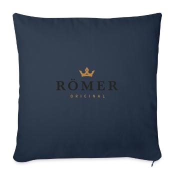 Logo original de la famille Römer - Housse de coussin décorative 45 x 45 cm - bleu marine - Devant