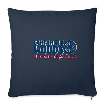 Campez dans les bois, pas sur la voie de gauche 2 - Housse de coussin décorative 45 x 45 cm - bleu marine - Devant