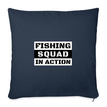 letzterWurf Fishing Squad Action - Angeln - Angler - Sofakissenbezug 45 x 45 cm - Navy - Vorne