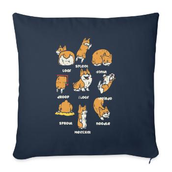 Corgi s - Housse de coussin décorative 45 x 45 cm - bleu marine - Devant