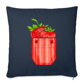 Berry Summer Fruit Gift Chest Bag Strawberry - Sofa pillowcase 17,3'' x 17,3'' (45 x 45 cm) - navy - Front