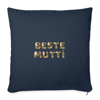 Beste Mutti Gold Glitter personalisierbar - Sofakissenbezug 45 x 45 cm - Navy - Vorne