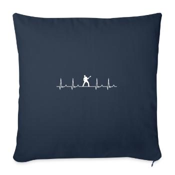 Heartbeat guitarist musician guitar gift - Sofa pillowcase 17,3'' x 17,3'' (45 x 45 cm) - navy - Front